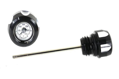 Wyatt Gatling M8 Black and Machined Oil Temperature Dipstick for Harley Davidson FLT by Wyatt Gatling
