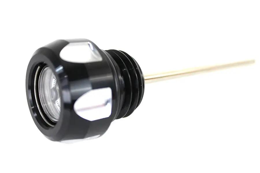 Wyatt Gatling M8 Black and Machined Oil Temperature Dipstick for Harley Davidson FLT by Wyatt Gatling