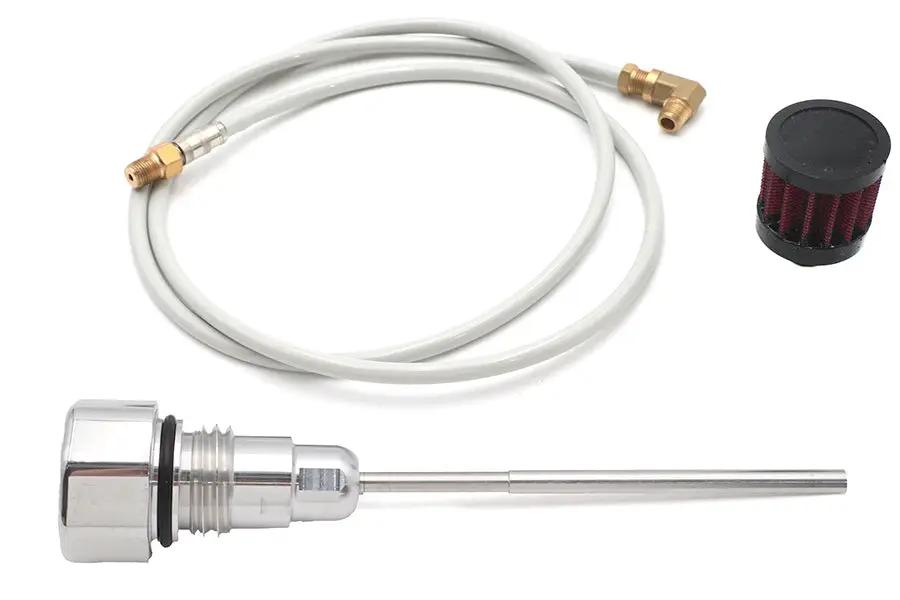 V-Twin Polished Oil Tank Vented Dipstick with Cap for Harley Davidson FXD 2006-2015 by V-Twin