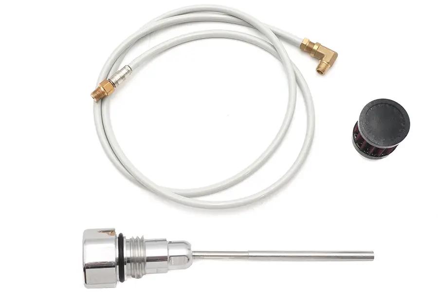 V-Twin Polished Oil Tank Vented Dipstick with Cap for Harley Davidson FXD 2006-2015 by V-Twin