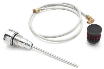 V-Twin Polished Oil Tank Vented Dipstick with Cap for Harley Davidson FXD 2006-2015 by V-Twin