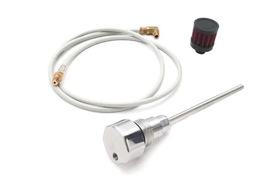 V-Twin Polished Oil Tank Vented Dipstick with Cap for Harley Davidson FXD 2006-2015 by V-Twin