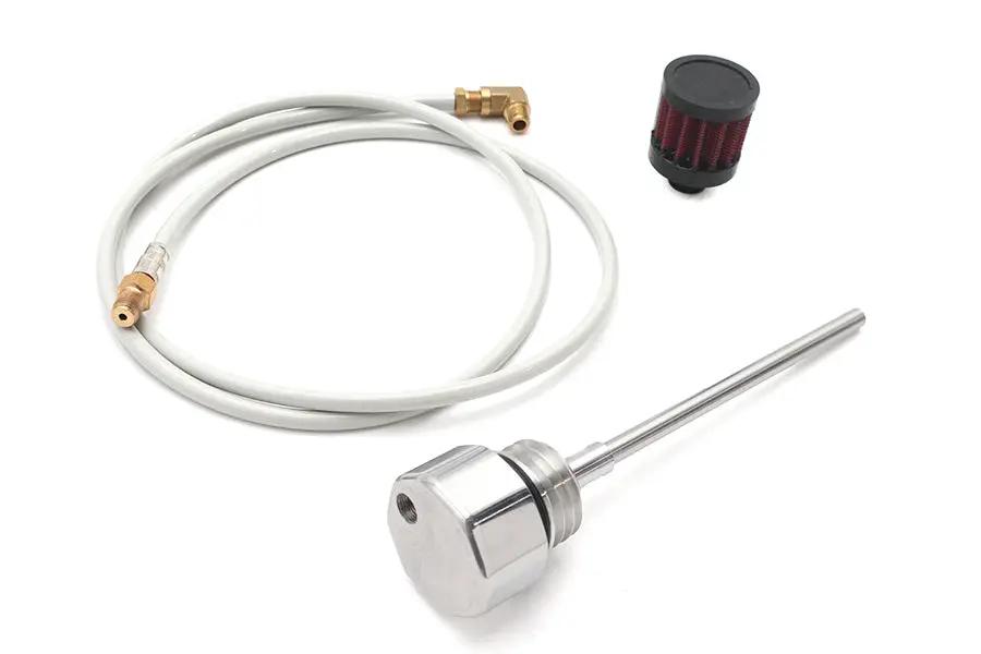 V-Twin M8 Oil Tank Vented Dipstick Polished for Harley Davidson FLT by V-Twin