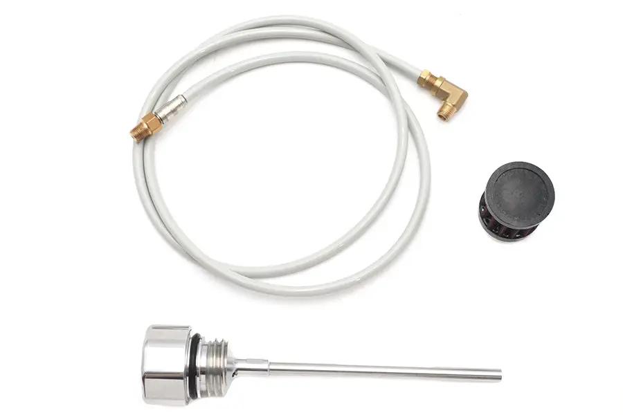 V-Twin M8 Oil Tank Vented Dipstick Polished for Harley Davidson FLT by V-Twin
