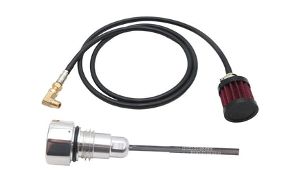 V-Twin Polished Oil Tank Vented Dipstick with Cap for Harley Davidson FLT Models by V-Twin