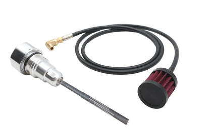V-Twin Polished Oil Tank Vented Dipstick with Cap for Harley Davidson FLT Models by V-Twin