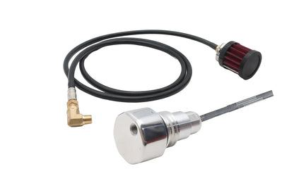 V-Twin Polished Oil Tank Vented Dipstick with Cap for Harley Davidson FLT Models by V-Twin