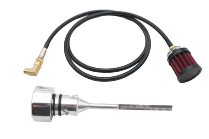 V-Twin M8 Vented Dipstick Polished for Harley Davidson FXST Models by V-Twin