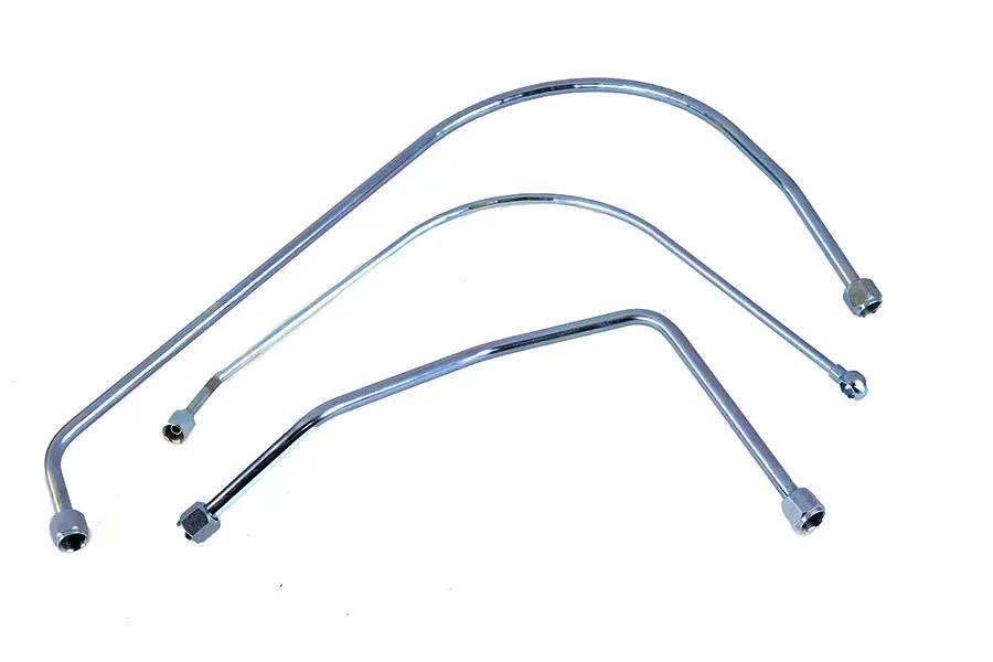 V-Twin 50177Z 45 W/G Oil Line Set with Zicad Plated Finish for Harley Davidson WL Models by V-Twin