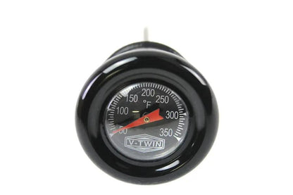 V-Twin Oil Temperature Dipstick for Harley Davidson FXST – 2-3/4 Inch Short Style with Black Bezel and Orange Needle by V-Twin