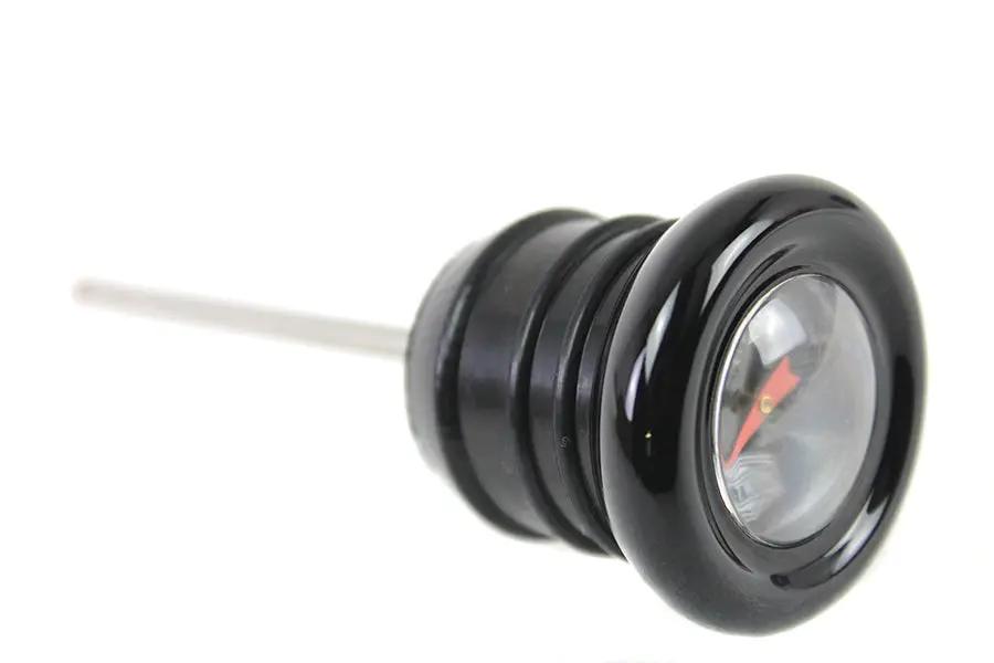 V-Twin Oil Temperature Dipstick for Harley Davidson FXST – 2-3/4 Inch Short Style with Black Bezel and Orange Needle by V-Twin