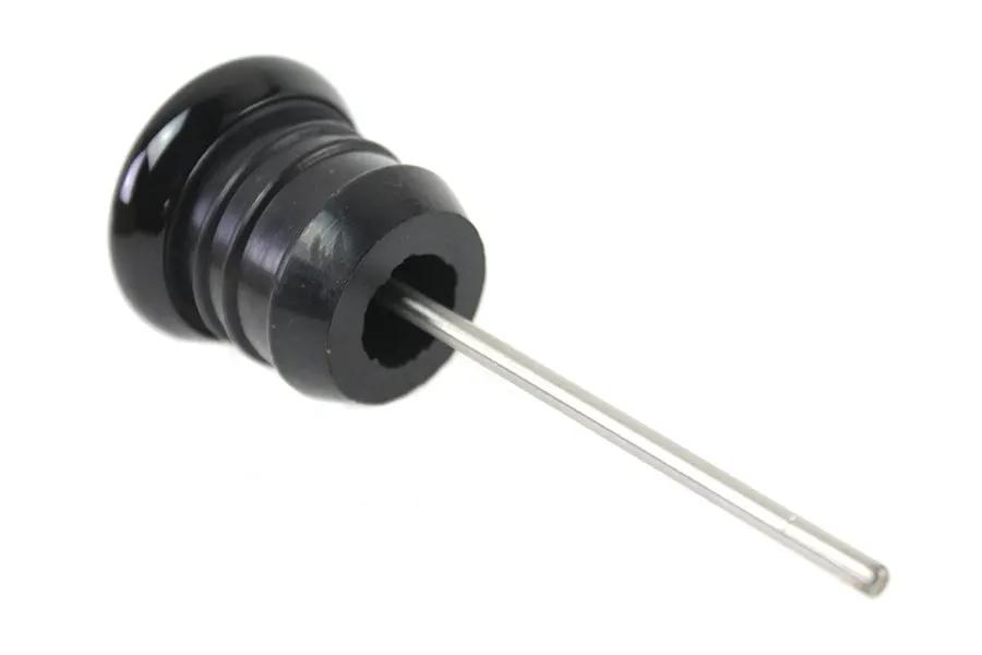 V-Twin Oil Temperature Dipstick for Harley Davidson FXST – 2-3/4 Inch Short Style with Black Bezel and Orange Needle by V-Twin