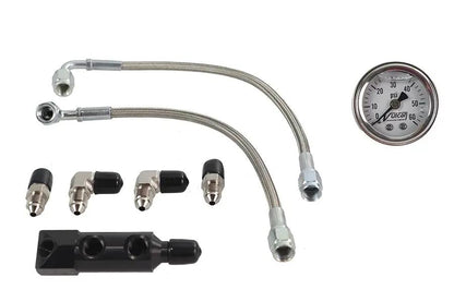 V-Twin Panhead Rocker Box Oil Line and Gauge Kit for Harley Davidson FL Models by V-Twin