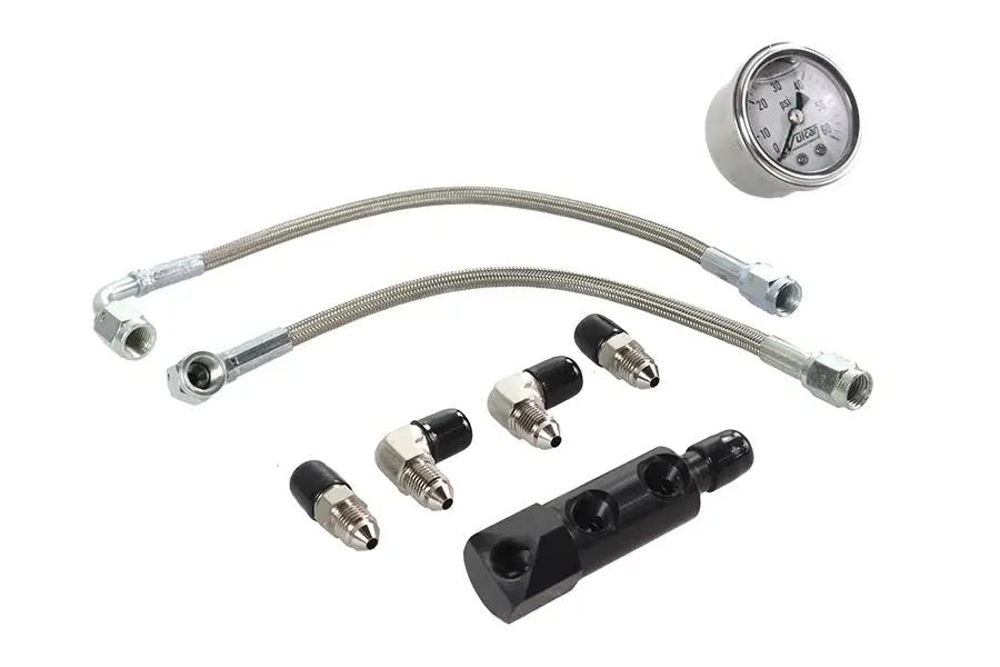 V-Twin Panhead Rocker Box Oil Line and Gauge Kit for Harley Davidson FL Models by V-Twin