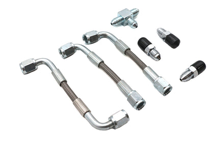 V-Twin 50226 Bastardo Overhead Valve Stainless Steel Oil Line Set for 1963-1969 Harley-Davidson FL