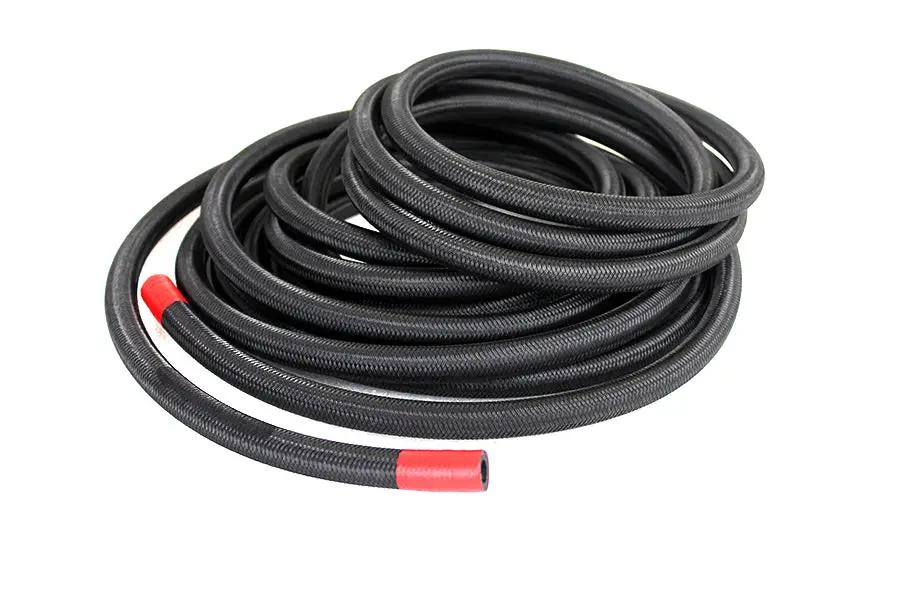 Wyatt Gatling Braided Oil Hose Black - 3/8 inch ID with Nylon Reinforced Outer Cover by Wyatt Gatling