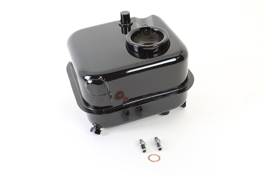 Wyatt Gatling Black FLH Oil Tank with Filter Assembly for Harley Davidson 1965-1969
