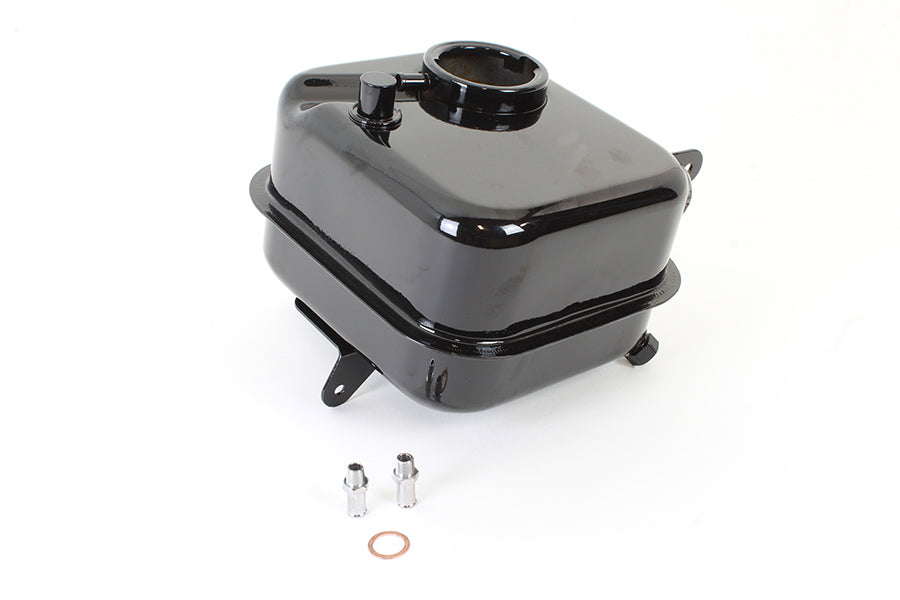 Wyatt Gatling Black FLH Oil Tank with Filter Assembly for Harley Davidson 1965-1969