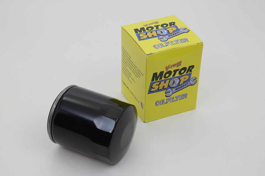 V-Twin Black Medium Spin-On Oil Filter for Harley Davidson FXST (Part #14-0020B-6)
