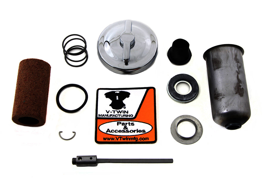 V-Twin Chrome Oil Tank Cap Kit for Harley Davidson FL Models
