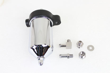 Wyatt Gatling Oil Filter Assembly for Harley Davidson FL (1948-1957) - Chrome Canister with Slip-On Hose Fitting