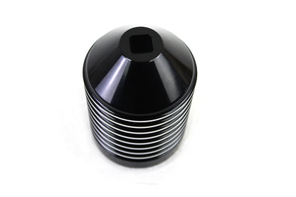 V-Twin Finned Black Anodized Oil Filter Kit with Raw Accents for Harley Davidson FXST
