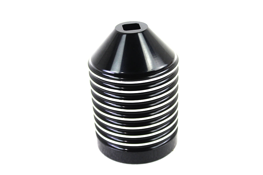 V-Twin Finned Black Anodized Oil Filter Kit with Raw Accents for Harley Davidson FXST