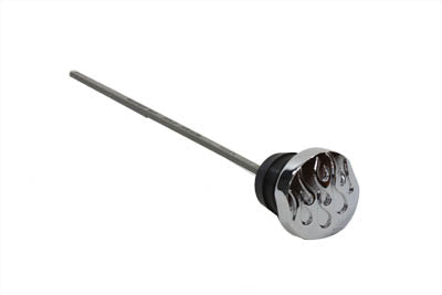 Wyatt Gatling Chrome Oil Fill Dipstick with Flame Design for Harley Davidson Touring Models Part #63166CB3