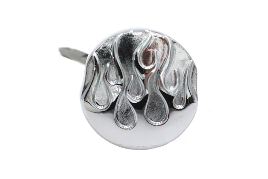 Wyatt Gatling Chrome Oil Tank Cap with Flame and Dipstick for Harley Davidson FXST (2000-2009)