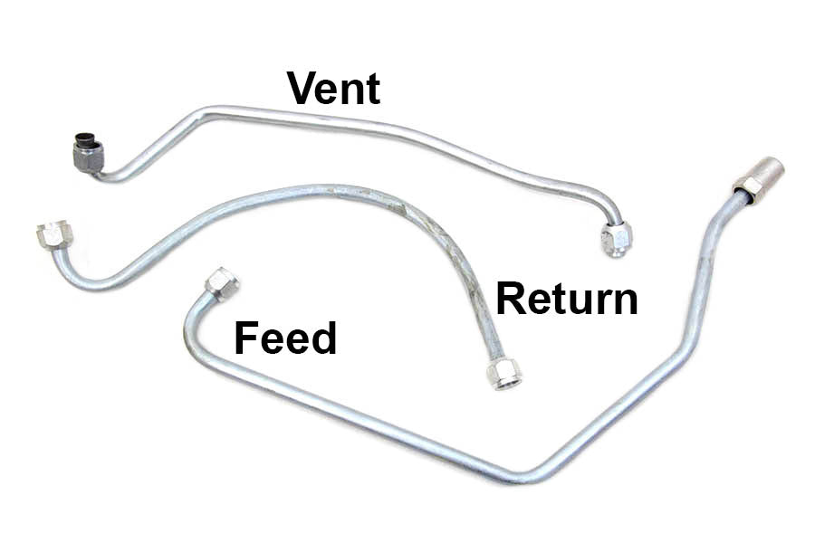 V-Twin Zicad Plated Oil Line Set for 1949-1957 Harley Davidson FL Models