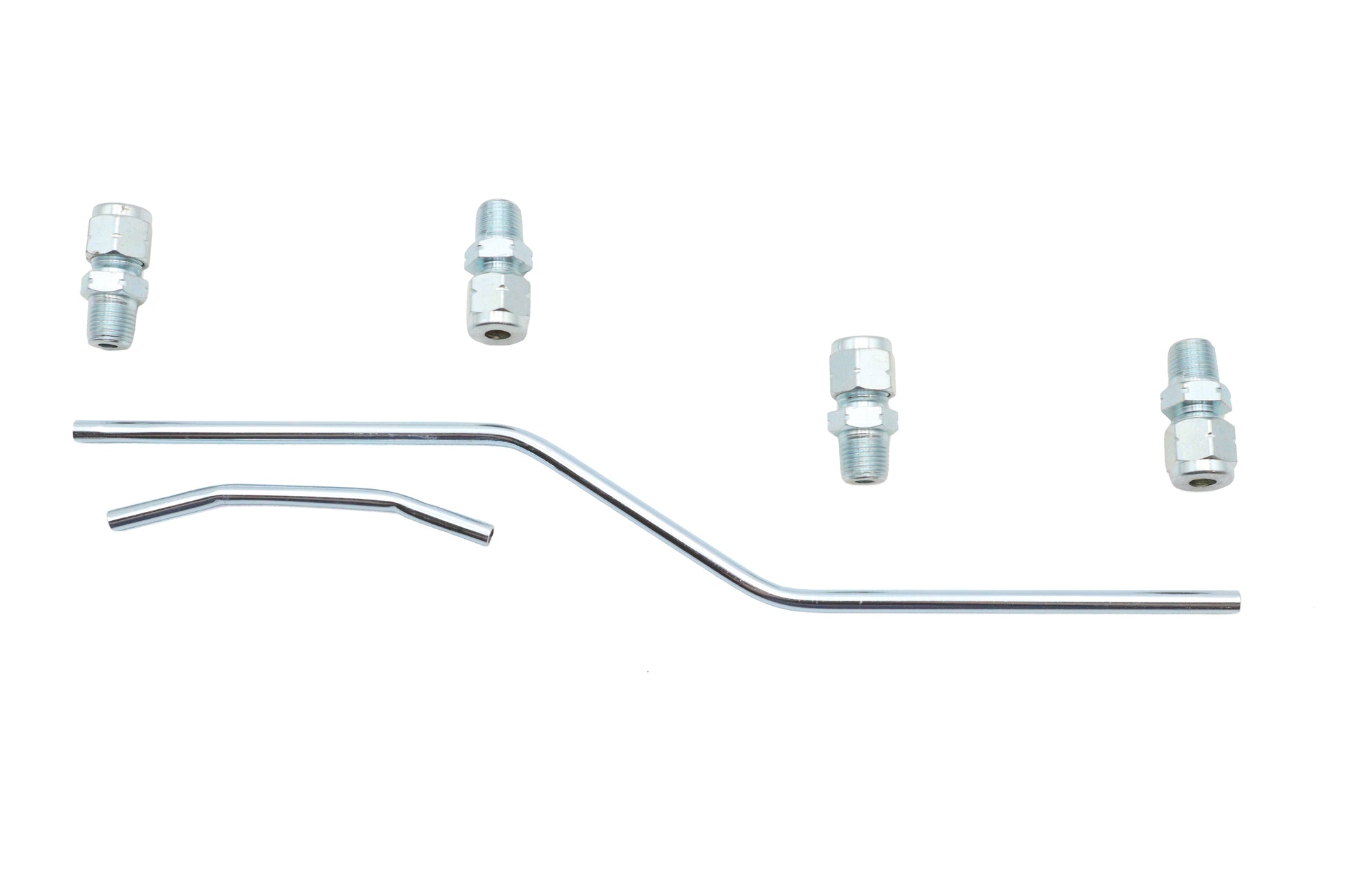 Wyatt Gatling 70197AZ Offset Oil Line Set for Harley Davidson FL - Zinc Plated, 9-1/2 inch Long