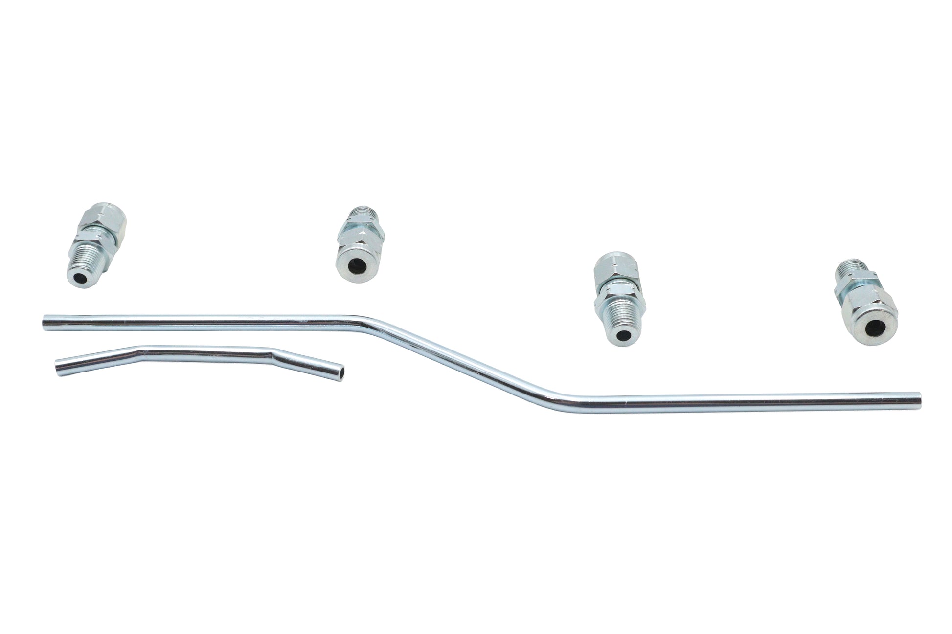 Wyatt Gatling 70197AZ Offset Oil Line Set for Harley Davidson FL - Zinc Plated, 9-1/2 inch Long