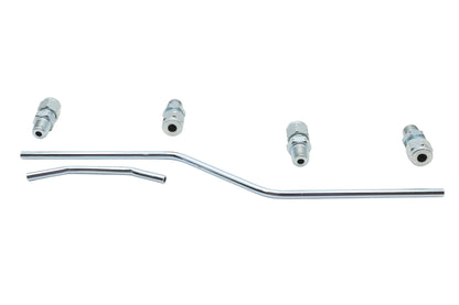 Wyatt Gatling 70197AZ Offset Oil Line Set for Harley Davidson FL - Zinc Plated, 9-1/2 inch Long