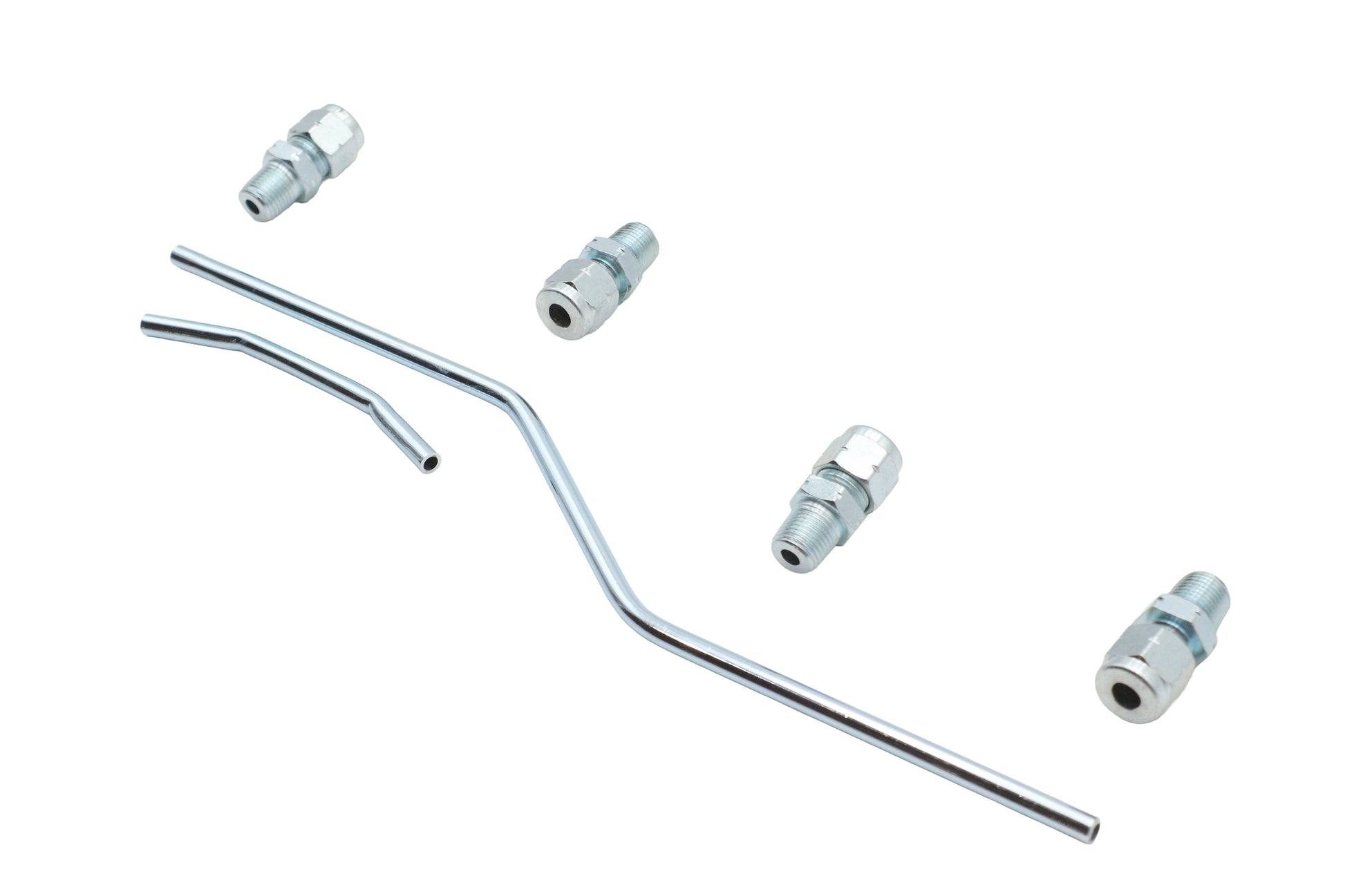 Wyatt Gatling 70197AZ Offset Oil Line Set for Harley Davidson FL - Zinc Plated, 9-1/2 inch Long