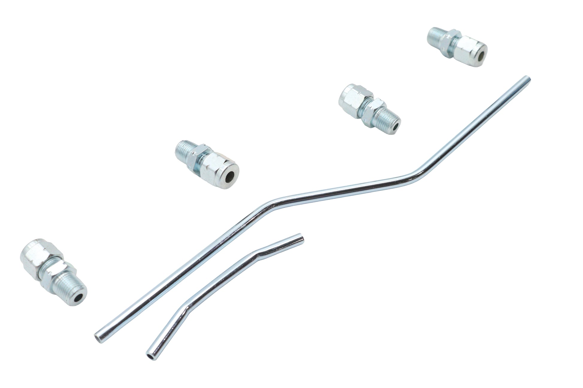 Wyatt Gatling 70197AZ Offset Oil Line Set for Harley Davidson FL - Zinc Plated, 9-1/2 inch Long