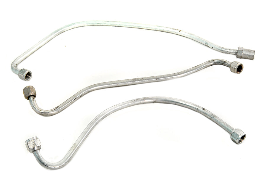 V-Twin Zicad Plated Oil Line Set for Harley Davidson FL 1941-1948