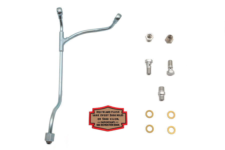 V-Twin Knucklehead Banjo Oil Line Kit Zicad Plated for Harley Davidson 1938-1947