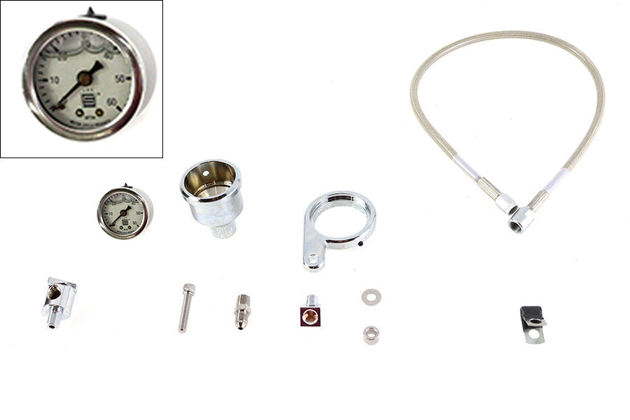 Wyatt Gatling Rocker Box Oil Pressure Gauge Kit for Harley Davidson XL (1991-2000)