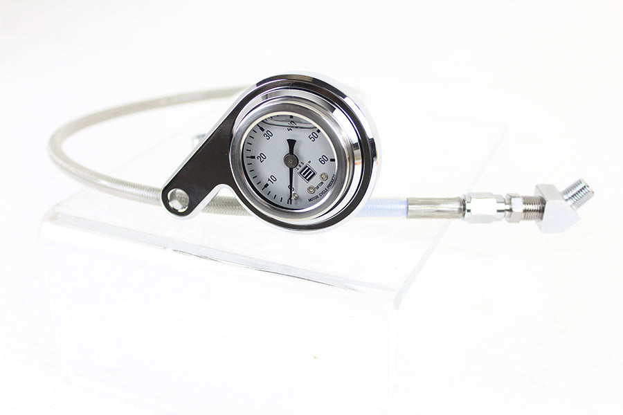 Wyatt Gatling Rocker Box Oil Pressure Gauge Kit for Harley Davidson XL (1991-2000)