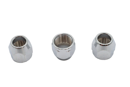 Wyatt Gatling Chrome Flare Nipple Fitting Nut - Pack of 3