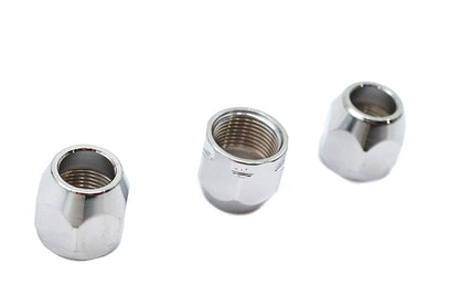 Wyatt Gatling Chrome Flare Nipple Fitting Nut - Pack of 3
