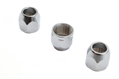 Wyatt Gatling Chrome Flare Nipple Fitting Nut - Pack of 3