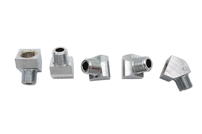 V-Twin Chrome 45 Degree Street Elbow Oil Line Fitting (Part #2014)