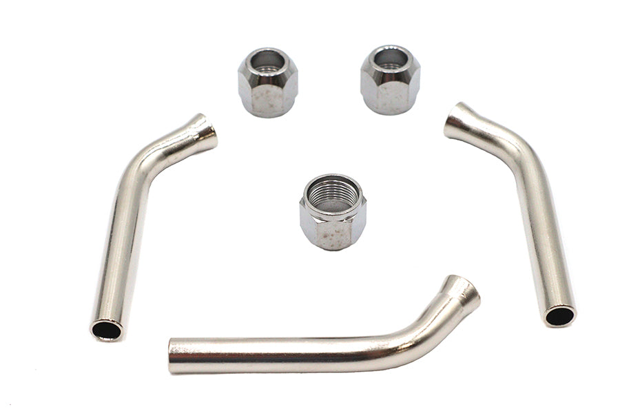V-Twin 45 Oil Line Tube Elbow with Nut - Tapered Tank Fittings Compatible