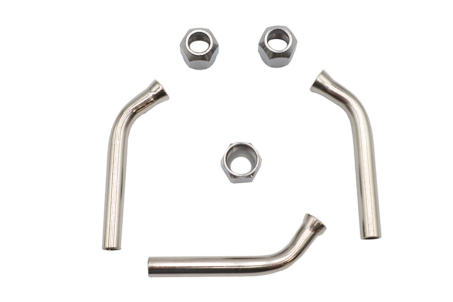 V-Twin 45 Oil Line Tube Elbow with Nut - Tapered Tank Fittings Compatible