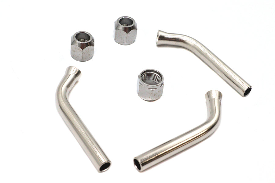 V-Twin 45 Oil Line Tube Elbow with Nut - Tapered Tank Fittings Compatible