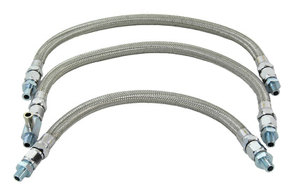 V-Twin Stainless Steel Oil Line Set 3 Piece for Harley Davidson FL Models