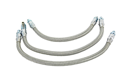 V-Twin Stainless Steel Oil Line Set 3 Piece for Harley Davidson FL Models