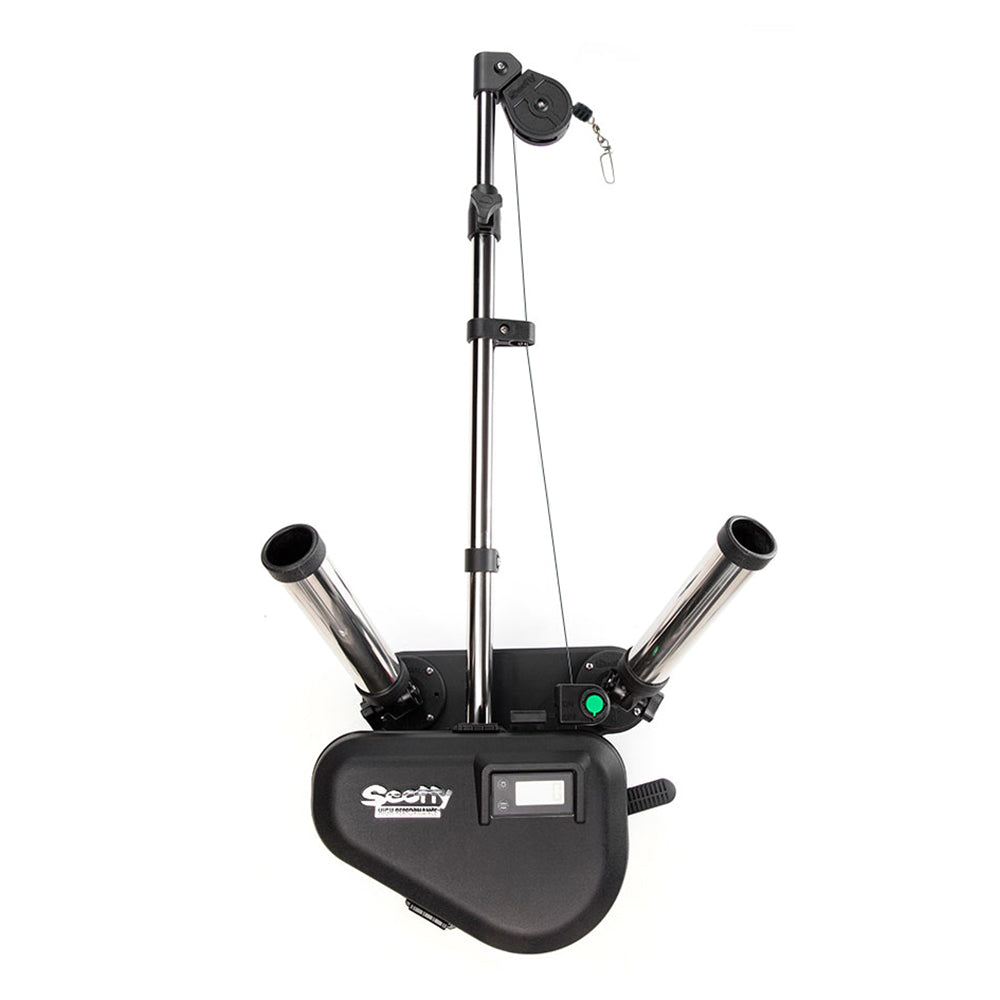 Scotty 2116 HP Depthpower Electric Downrigger with 36-60 Inch Telescoping Stainless Steel Boom and Dual Rod Holders
