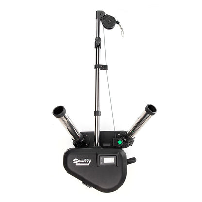 Scotty 2116 HP Depthpower Electric Downrigger with 36-60 Inch Telescoping Stainless Steel Boom and Dual Rod Holders